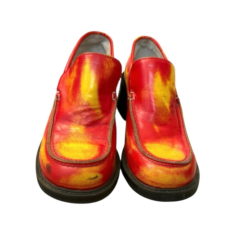 RARE Vintage Y2K Steve Madden Heat Map Chunky Platform Leather Loafers Size 8 - Picture 4 of 12